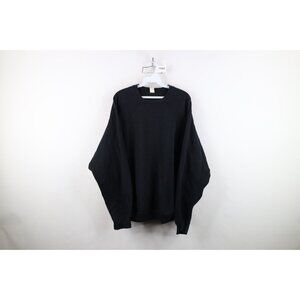 Vintage 80s 90s Streetwear Mens XL Distressed Blank Gusset Sweatshirt Black USA